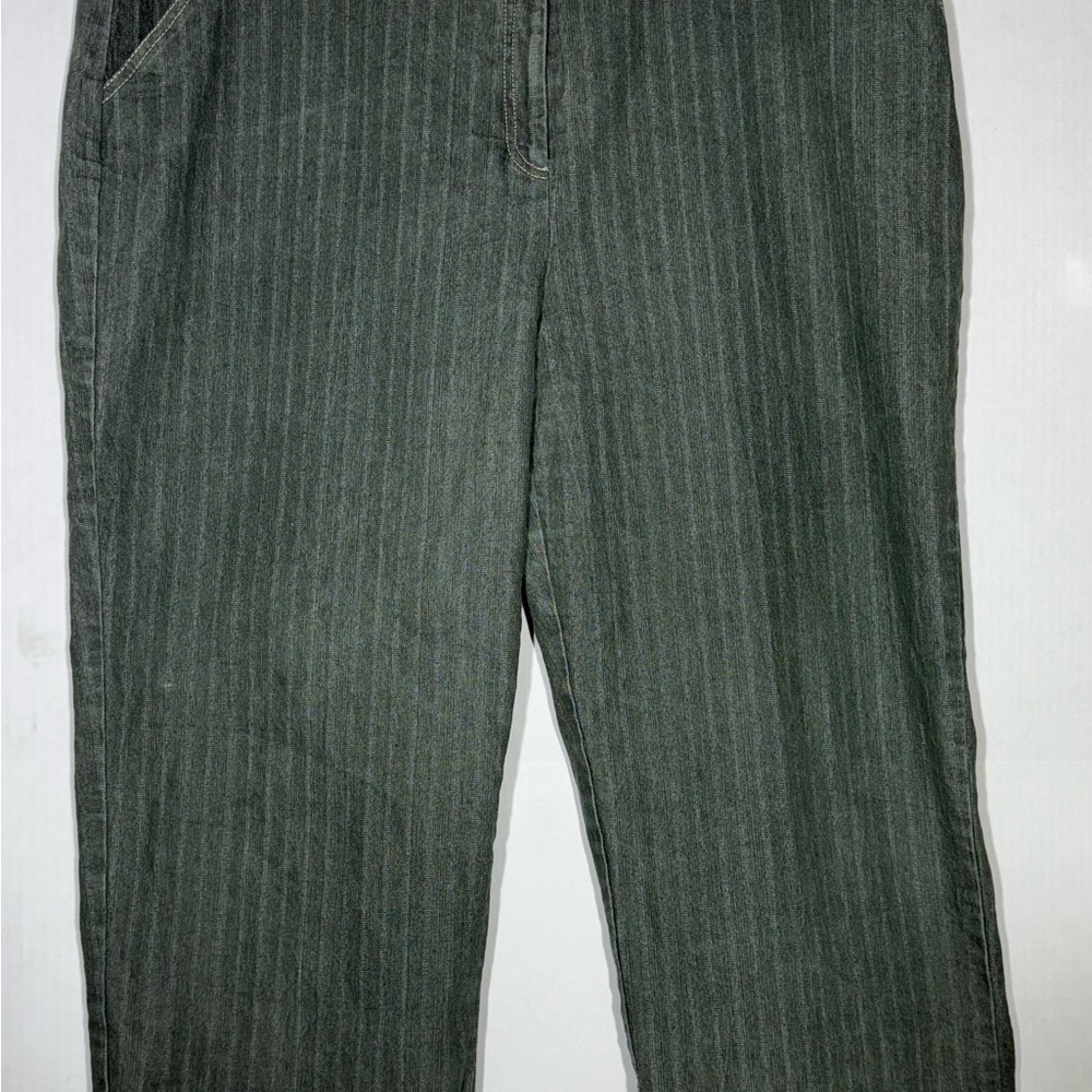 Women’s Bamboo Trader’s Pants size 18w Green Stopped Denim